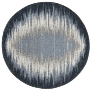 SAFAVIEH Galaxy Charlene Abstract Area Rug, Blue/Navy, 6'7" x 6'7" Round