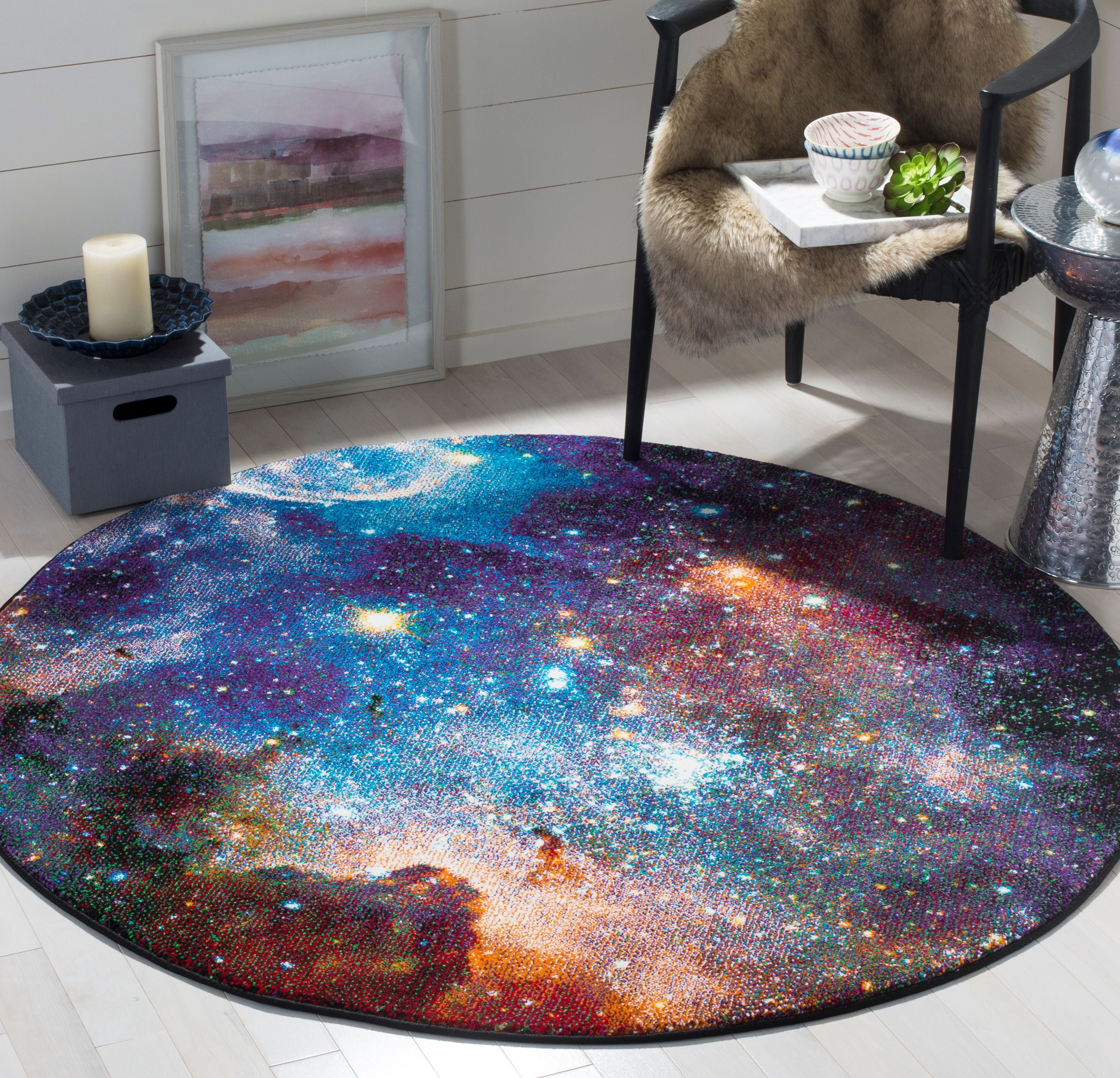 SAFAVIEH Galaxy Area Rug 8' X 10' - Blue/Grey Modern Non-Shedding For Living Room, Bedroom