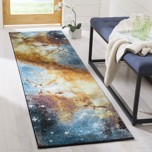Safavieh Galaxy Kalden Geometric Runner Rug, Orange/Multi, 2'3" x 8'