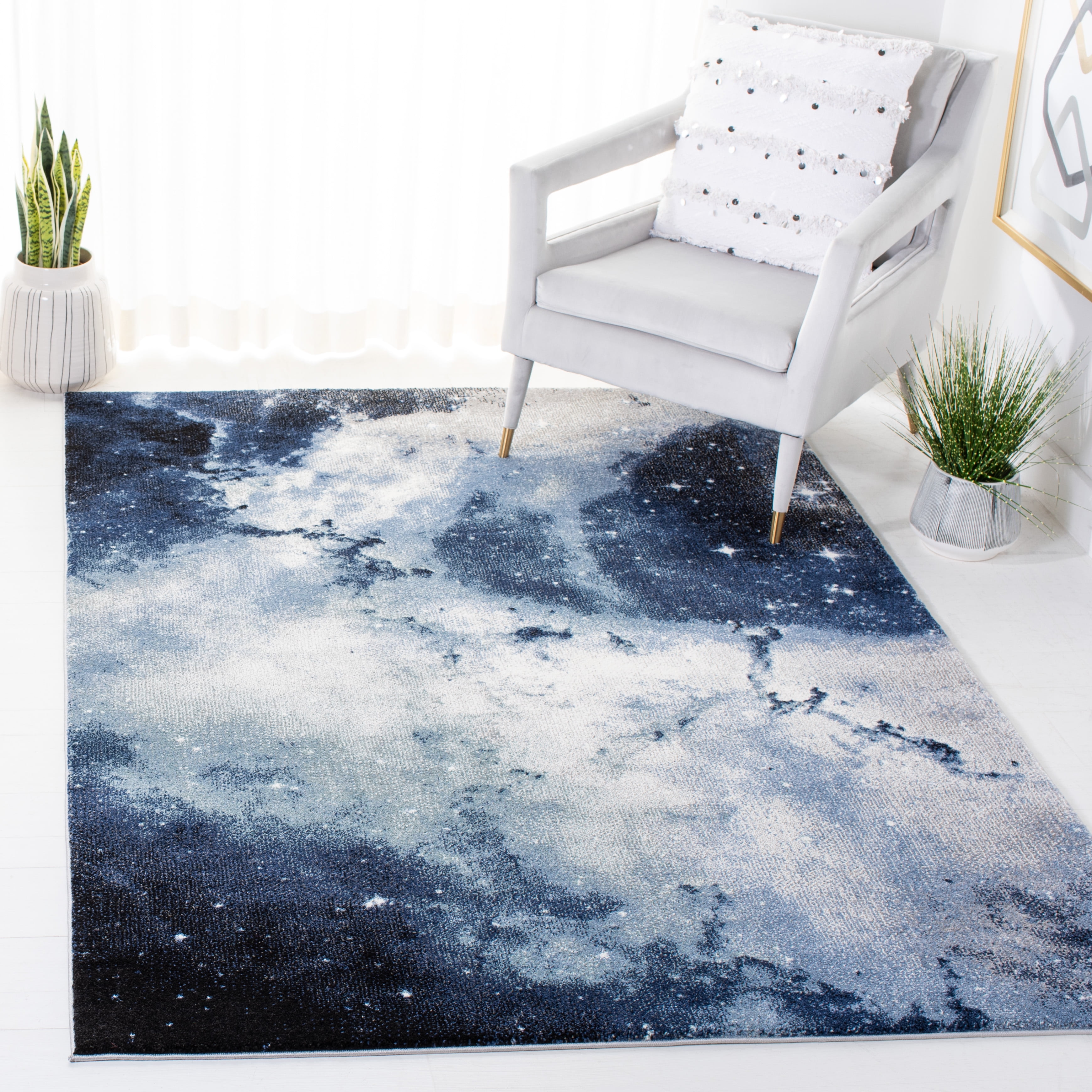 Safavieh Galaxy Kalden Geometric Area Rug, Blue/Ivory, 9' x 12'