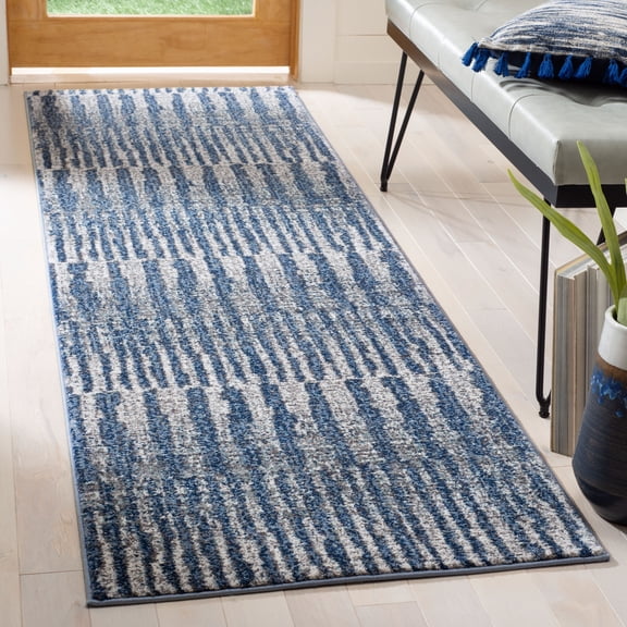 Safavieh Galaxy Maximillian Geometric Runner Rug, Navy/Light Gray, 2'3" x 10'