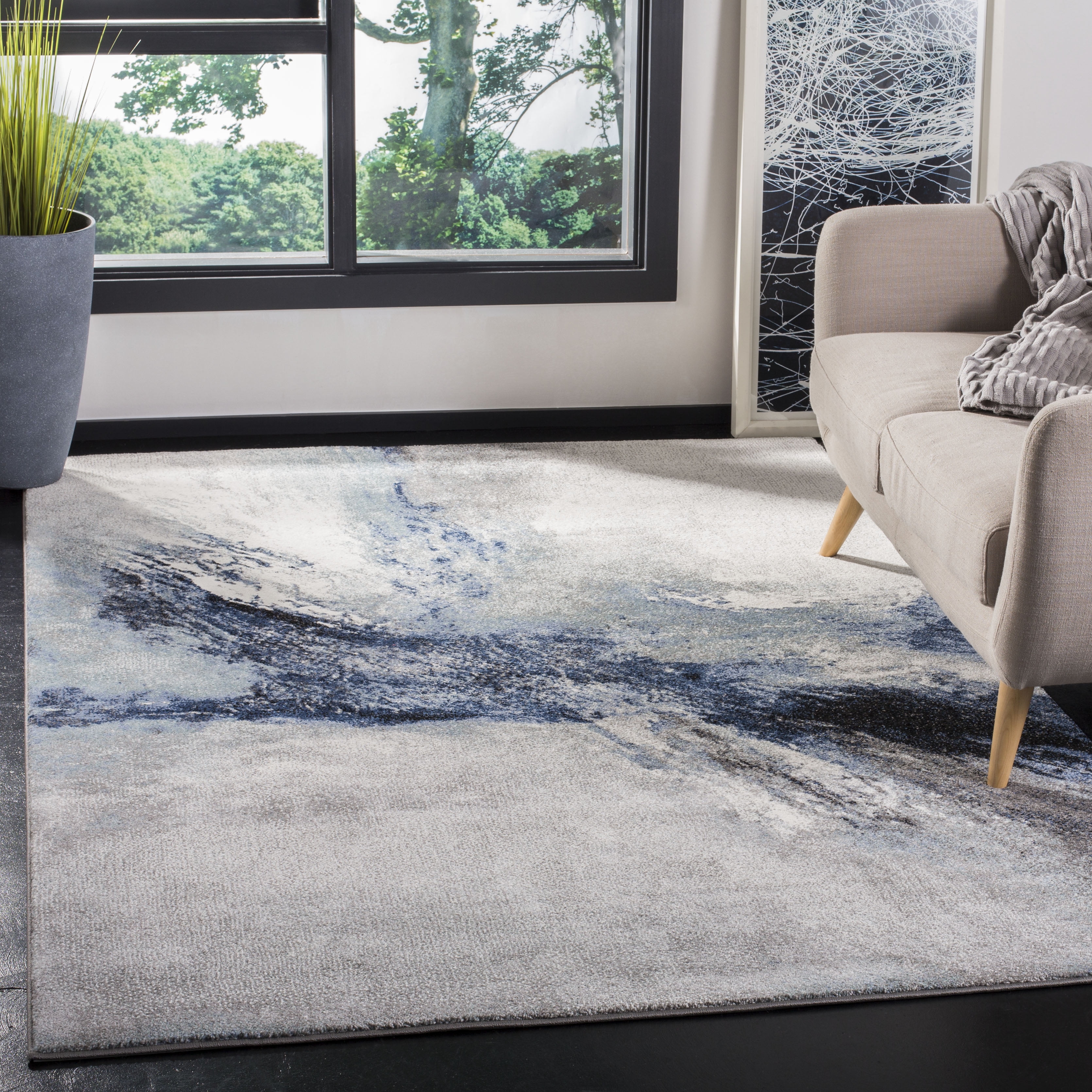 Safavieh Galaxy Rosamund Abstract Area Rug, Blue/Gray, 10' x 10' Square
