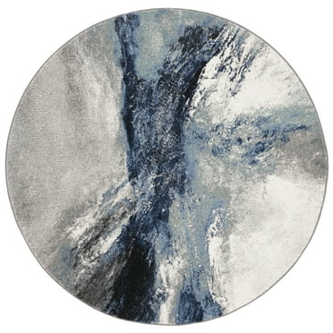 SAFAVIEH Galaxy Rosamund Abstract Area Rug, Blue/Grey, 9' x 9' Round