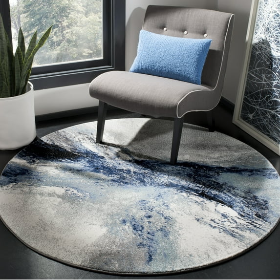 Safavieh Galaxy Rosamund Abstract Area Rug, Blue/Gray, 9' x 9' Round