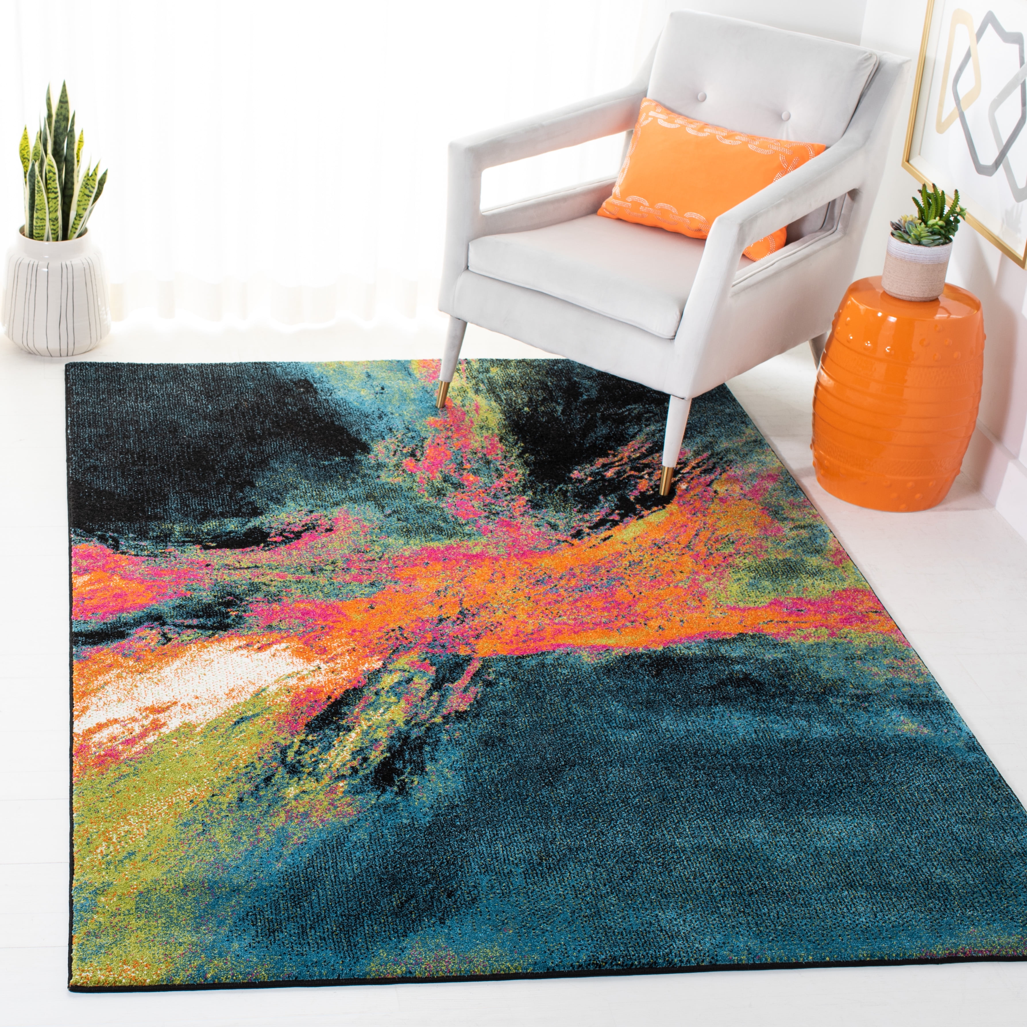 Area Rugs Blue And Orange