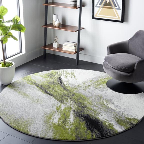 Safavieh Galaxy Rosamund Abstract Area Rug, Gray/Green, 6'7" x 6'7" Round