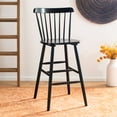 thumbnail image 1 of SAFAVIEH Galena Solid Spindle Back Bar Stool with Footrest, Black, 1 of 13