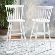 SAFAVIEH Galena Solid Spindle Back Bar Stool with Footrest, White