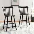 thumbnail image 1 of SAFAVIEH Galena Solid Spindle Back Counter Stool with Footrest, Black, 1 of 5