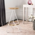 thumbnail image 1 of SAFAVIEH Galexia Mid-Century Retro Metal Bar Stool, White/Gold Top, 1 of 9