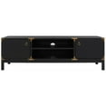 thumbnail image 1 of SAFAVIEH Galio 2 Door 2 Shelf Media Stand, Black/Gold (58.7 in. W x 15.4 in. D x 18.5 in. H), 1 of 11