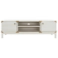 thumbnail image 1 of SAFAVIEH Galio 2 Door 2 Shelf Media Stand, White/Gold (58.7 in. W x 15.4 in. D x 18.5 in. H), 1 of 15