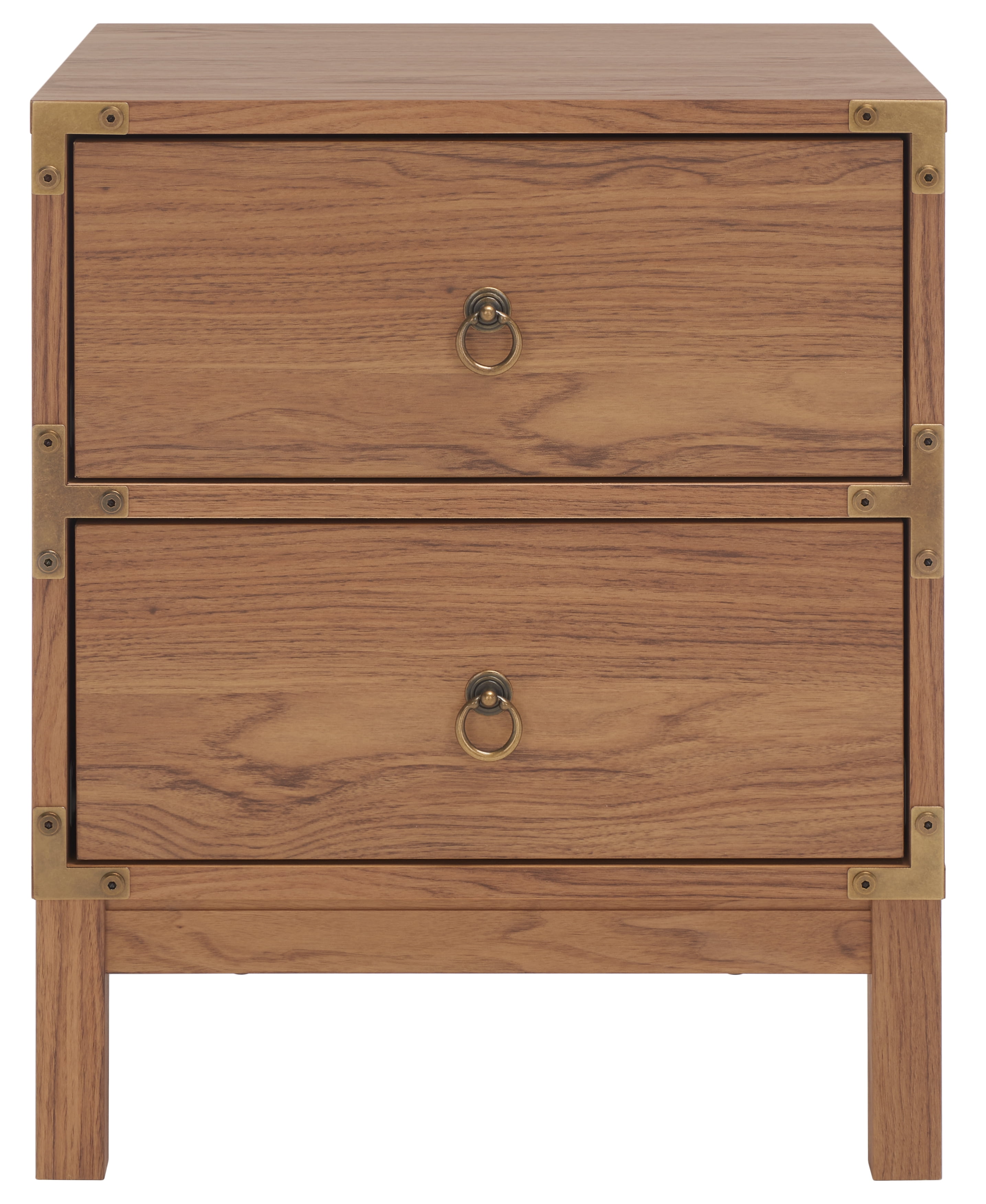 Galio Oak and Gold 2 Drawer Nightstand