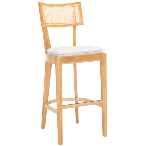 SAFAVIEH Galway Contemporary Cane Bar Stool, Natural (18.5 in. W x 20.6 in. D x 46.7 in. H)