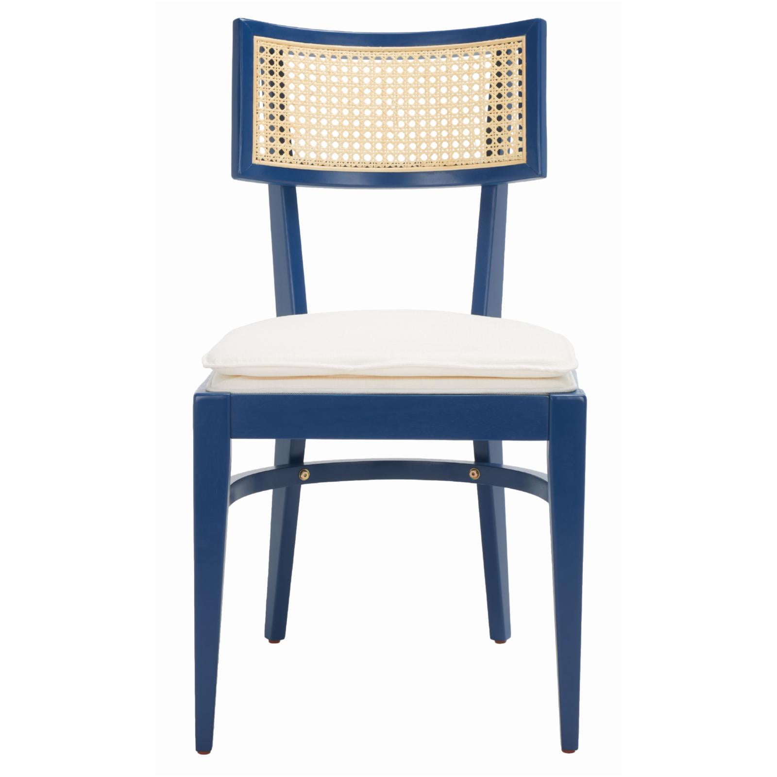 SAFAVIEH Galway Contemporary Cane Dining Chair, Navy/Natural - Walmart.com