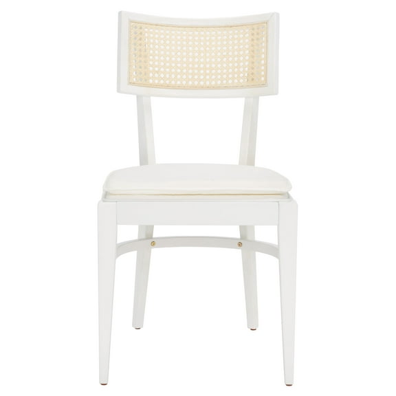 SAFAVIEH Galway Contemporary Cane Dining Chair, White/Natural