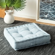 SAFAVIEH Gardenia 18" x 18" Solid Square Tufted Floor Pillow, Light Blue