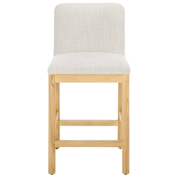 SAFAVIEH Gavril Rectangle Mid Back Counter Stool, Cream/Natural