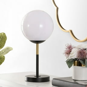 SAFAVIEH Gemini 17 in. Mid-Century Sphere Iron Table Lamp, Black