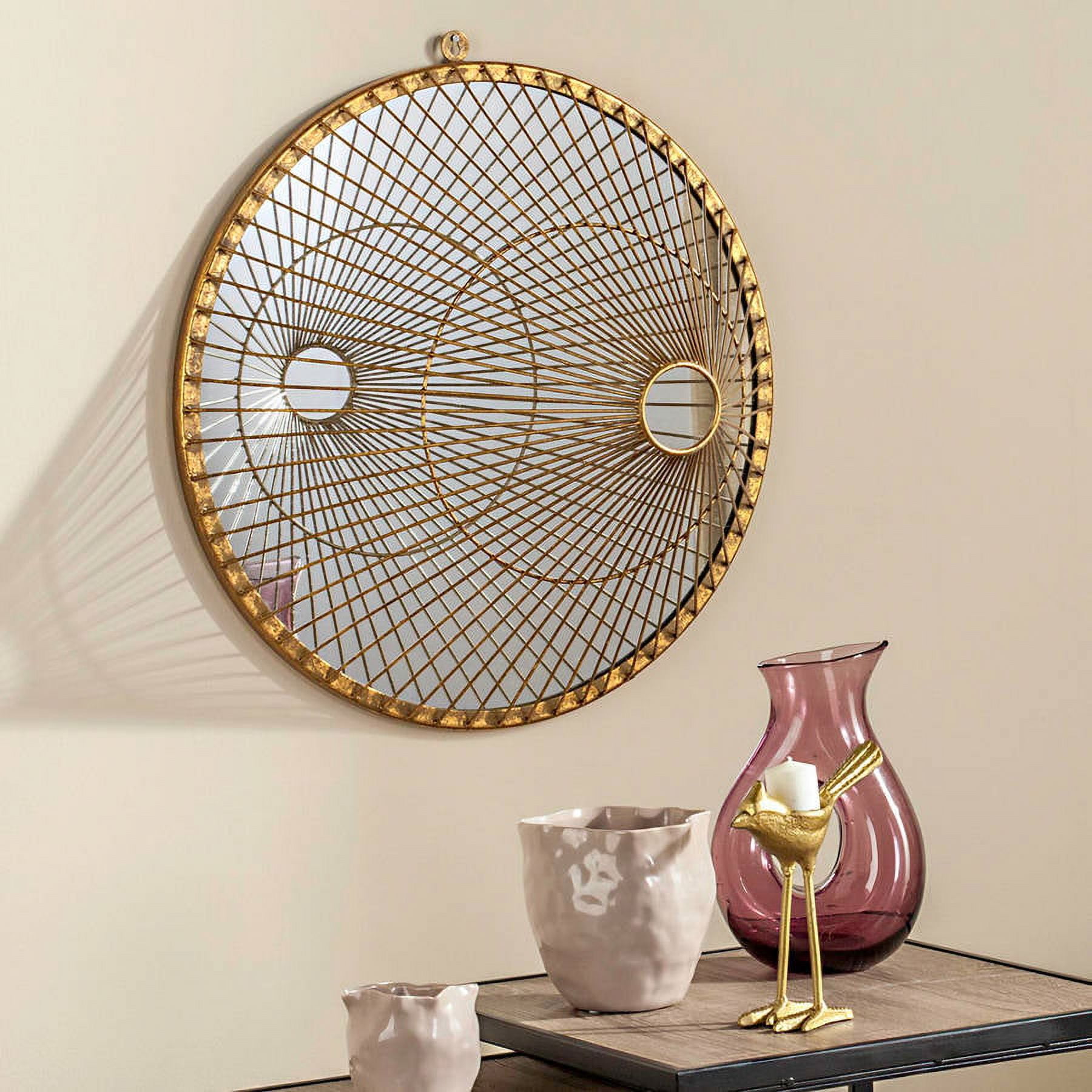 SAFAVIEH Gemini 3D Cone Wall Mirror, Gold