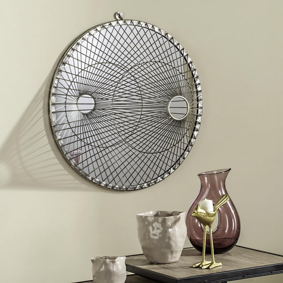 SAFAVIEH Gemini 3D Cone Wall Mirror, Silver