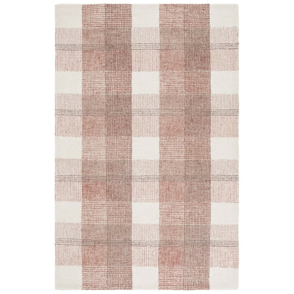 SAFAVIEH Genre Brendanus Plaid Area Rug, Ivory/Red, 4' x 6'
