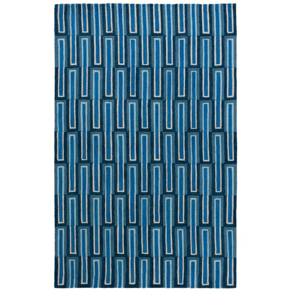 SAFAVIEH Genre Cainneach Geometric Area Rug, Blue/Ivory, 3' x 5'