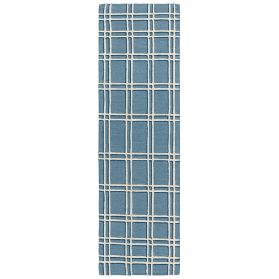 SAFAVIEH Genre Darien Geometric Runner Rug, Blue/Ivory, 2'3" x 8'