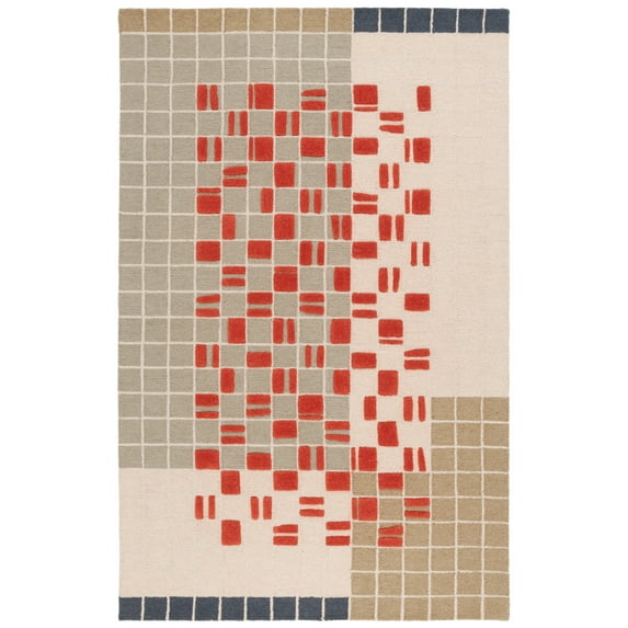 SAFAVIEH Genre Deidra Geometric Area Rug, Grey/Red, 4' x 6'