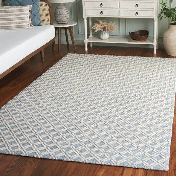 Safavieh Genre Elnora Geometric Area Rug, Blue/Ivory, 6' x 6' Square