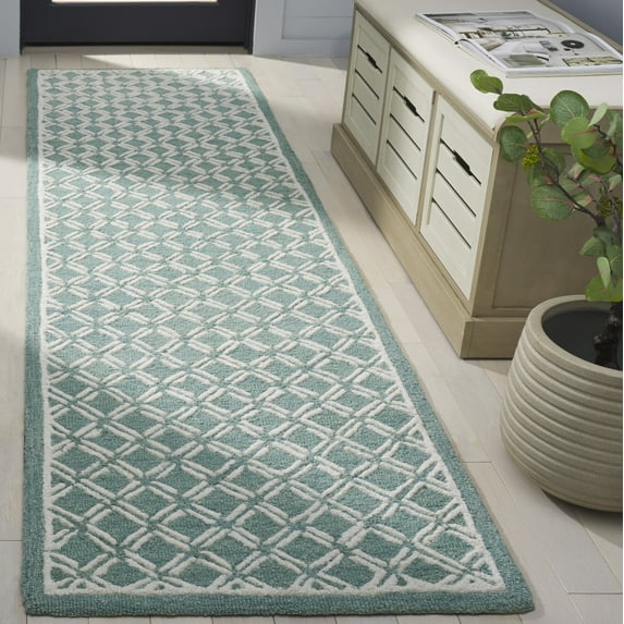 Safavieh Genre Elnora Geometric Runner Rug, Green/Ivory, 2'3" x 8'