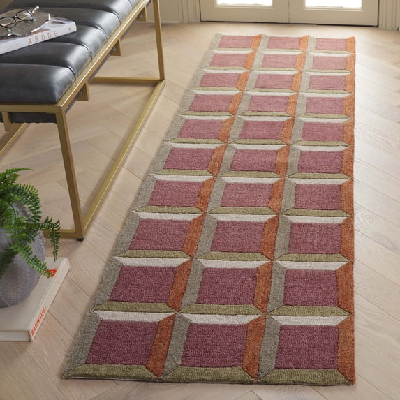Safavieh Genre Imogene Geometric Runner Rug, Pink/Beige, 2'3" x 8'