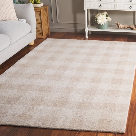 Safavieh Genre Isibeal Plaid Area Rug, Beige/Ivory, 6' x 6' Square