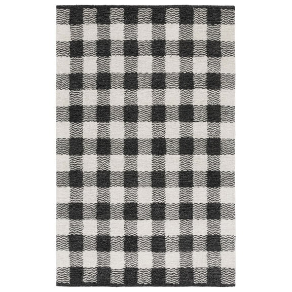 SAFAVIEH Genre Isibeal Plaid Area Rug, Charcoal/Ivory, 3' x 5'