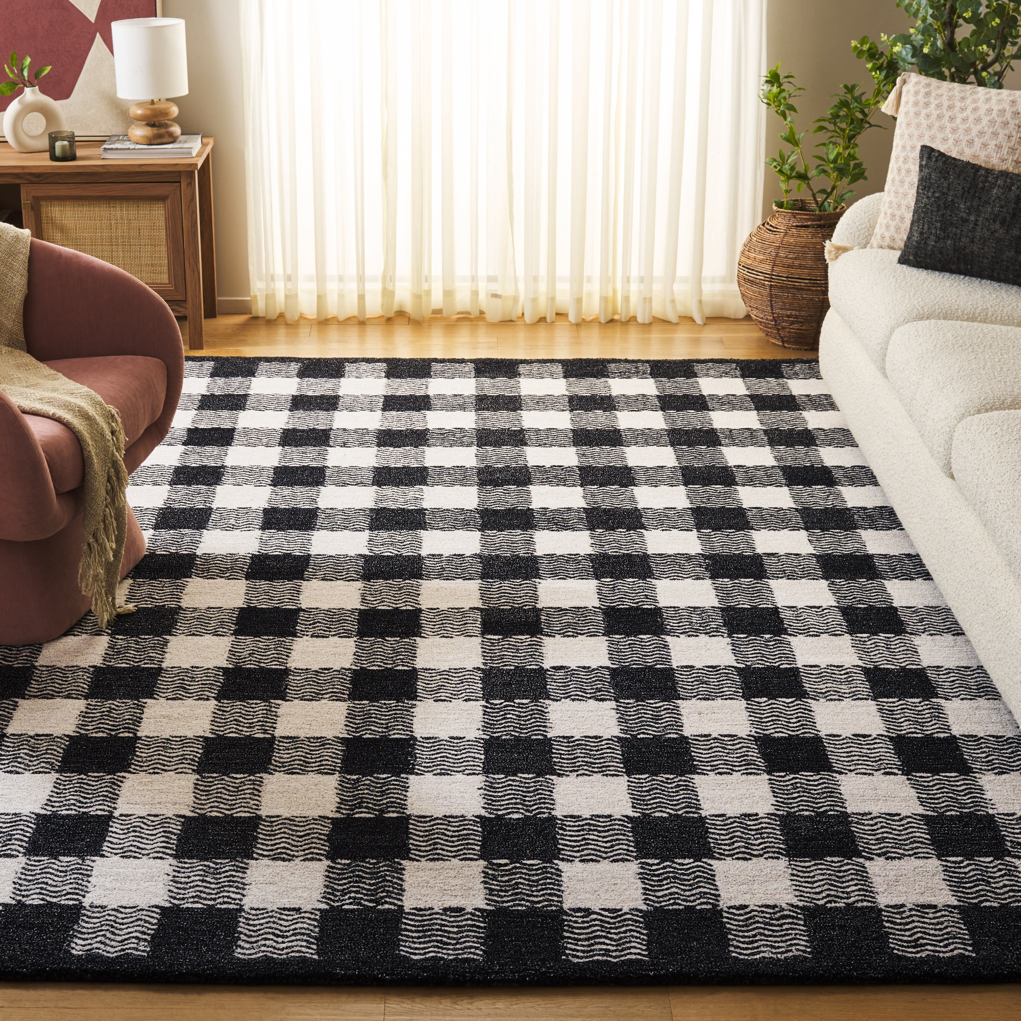 Safavieh Genre Isibeal Plaid Area Rug, Charcoal/Ivory, 8' x 10'