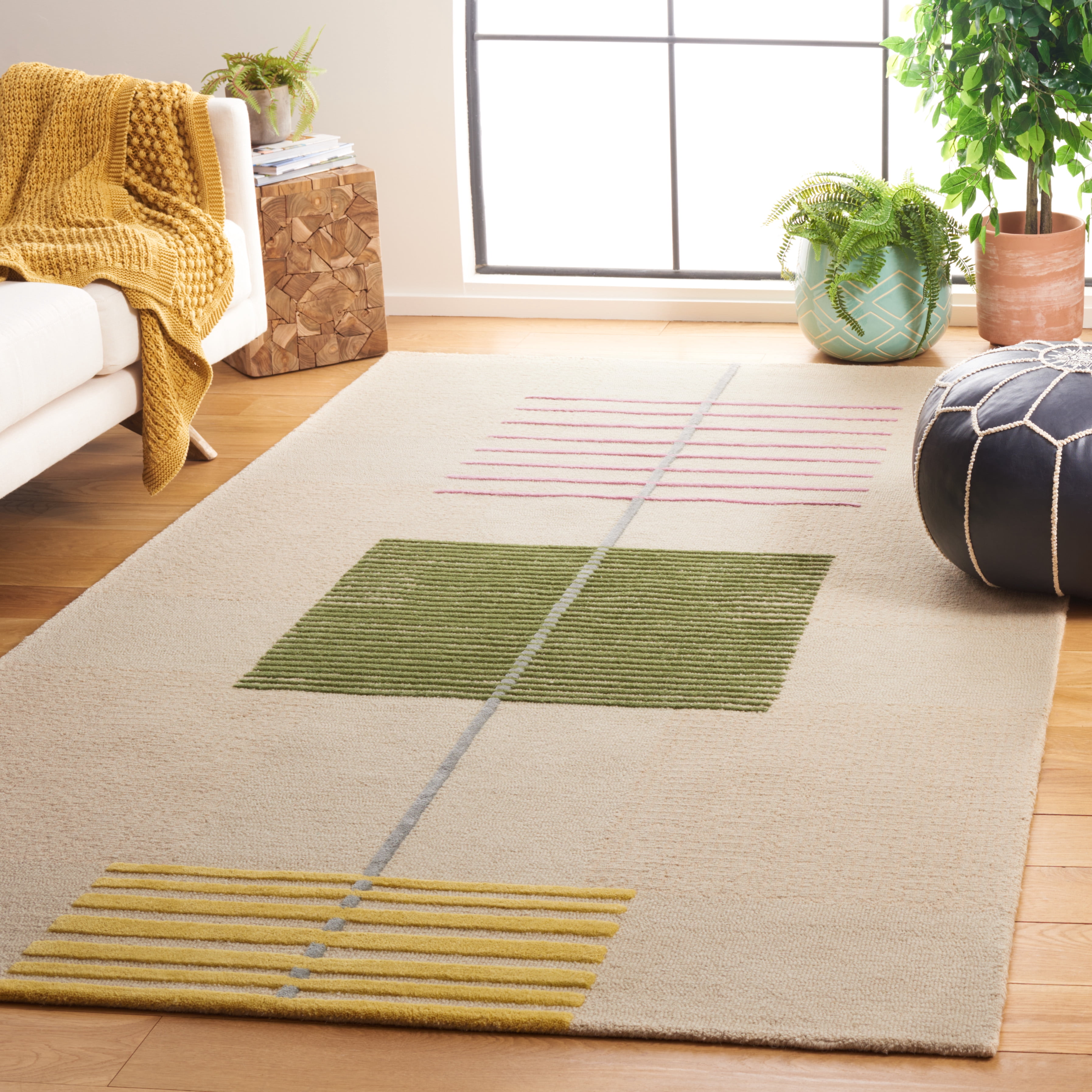 Safavieh Genre Jason Geometric Area Rug, Beige/Green, 6' x 6' Square