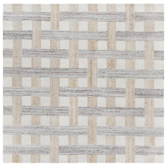 SAFAVIEH Genre Mirko Geometric Area Rug, Grey/Ivory, 6' x 6' Square