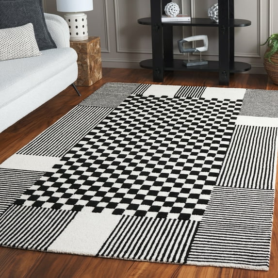 Safavieh Genre Nanette Geometric Area Rug, Black/Ivory, 4' x 6'