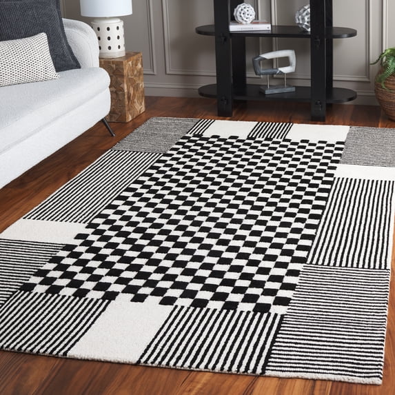 Safavieh Genre Nanette Geometric Area Rug, Black/Ivory, 6' x 9'