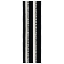 SAFAVIEH Genre Reanna Striped Runner Rug, Black/Ivory, 2'3" x 8'