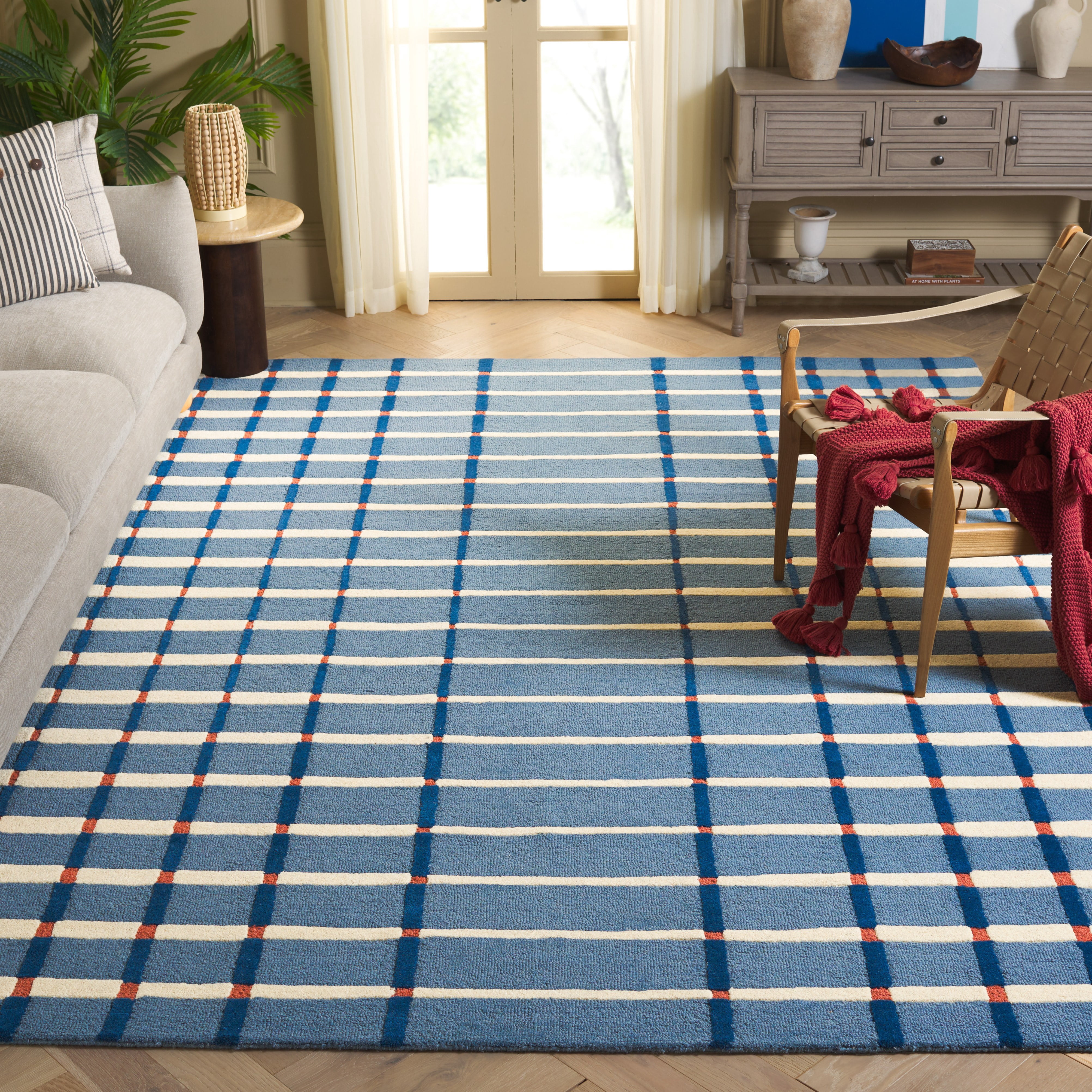 Safavieh Genre Tara Geometric Striped Area Rug, Blue/Ivory, 8' x 10'