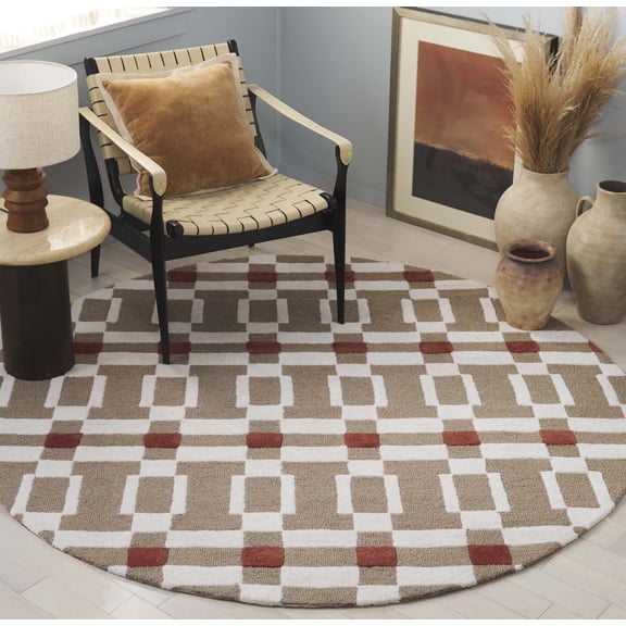 Safavieh Genre Taylan Geometric Area Rug, Ivory/Beige, 6' x 6' Round