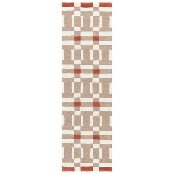 SAFAVIEH Genre Taylan Geometric Runner Rug, Ivory/Beige, 2'3" x 8'