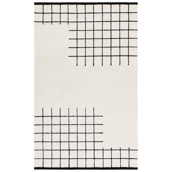 SAFAVIEH Genre Zavia Geometric Area Rug, Ivory/Black, 3' x 5'