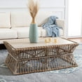 thumbnail image 1 of SAFAVIEH Gensho Solid Coastal Rattan Coffee Table, Grey, 1 of 7