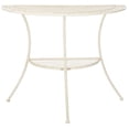 thumbnail image 1 of SAFAVIEH Genson Outdoor Patio Semi Circle End Table, Pearl White, 1 of 12