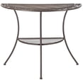 thumbnail image 1 of SAFAVIEH Genson Outdoor Patio Semi Circle End Table, Unearthed Rust, 1 of 12