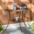 thumbnail image 1 of SAFAVIEH Genson Outdoor Patio Semi Circle End Table, Unearthed Rust, 1 of 7