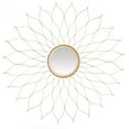 thumbnail image 1 of SAFAVIEH Geometric Round Sunburst Flower Mirror, Gold, 1 of 5