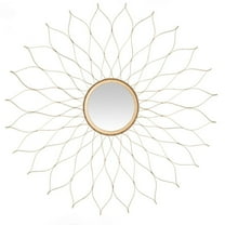 SAFAVIEH Geometric Round Sunburst Flower Mirror, Gold